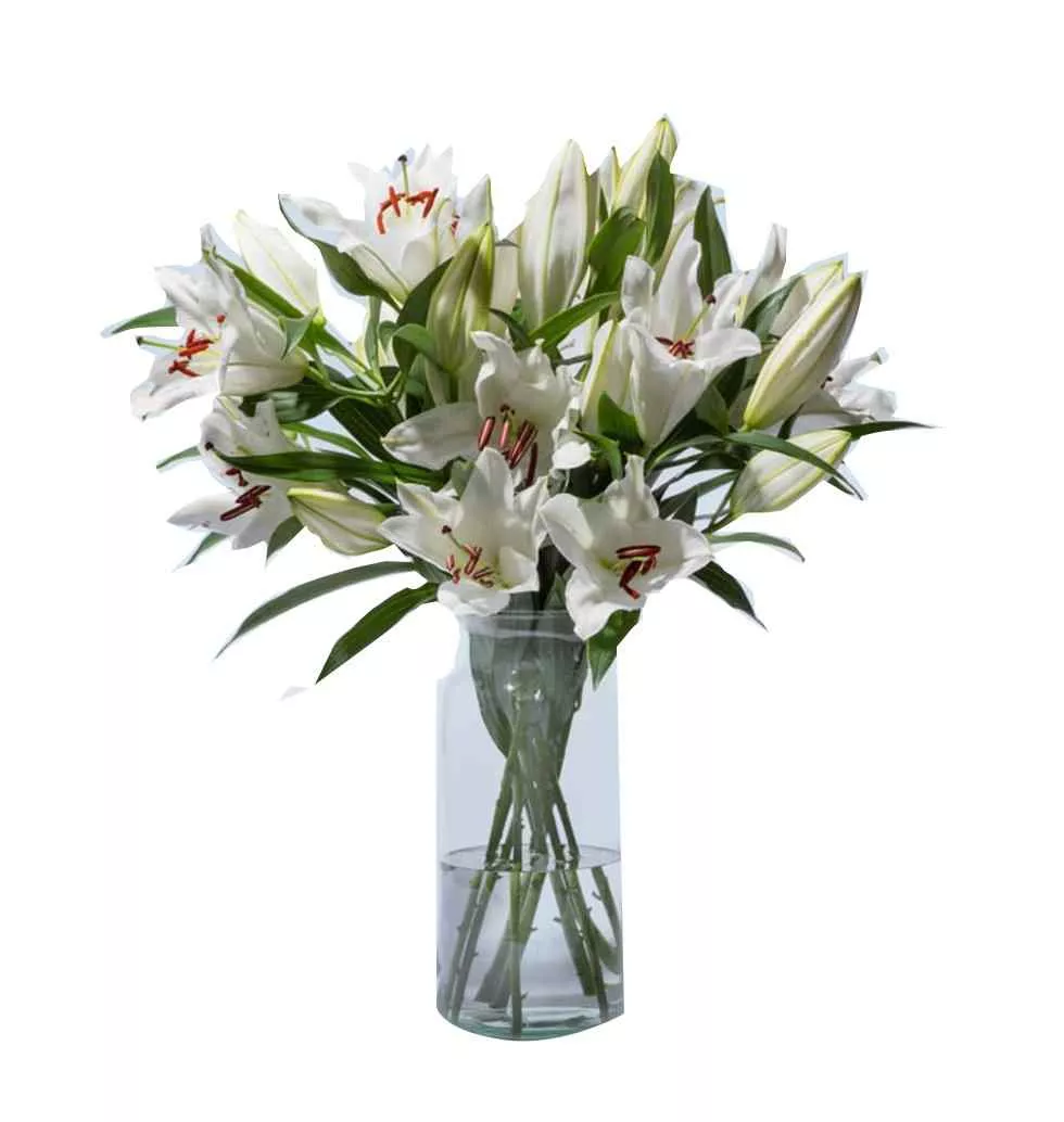 10 Crystal White Tulip Bouquet