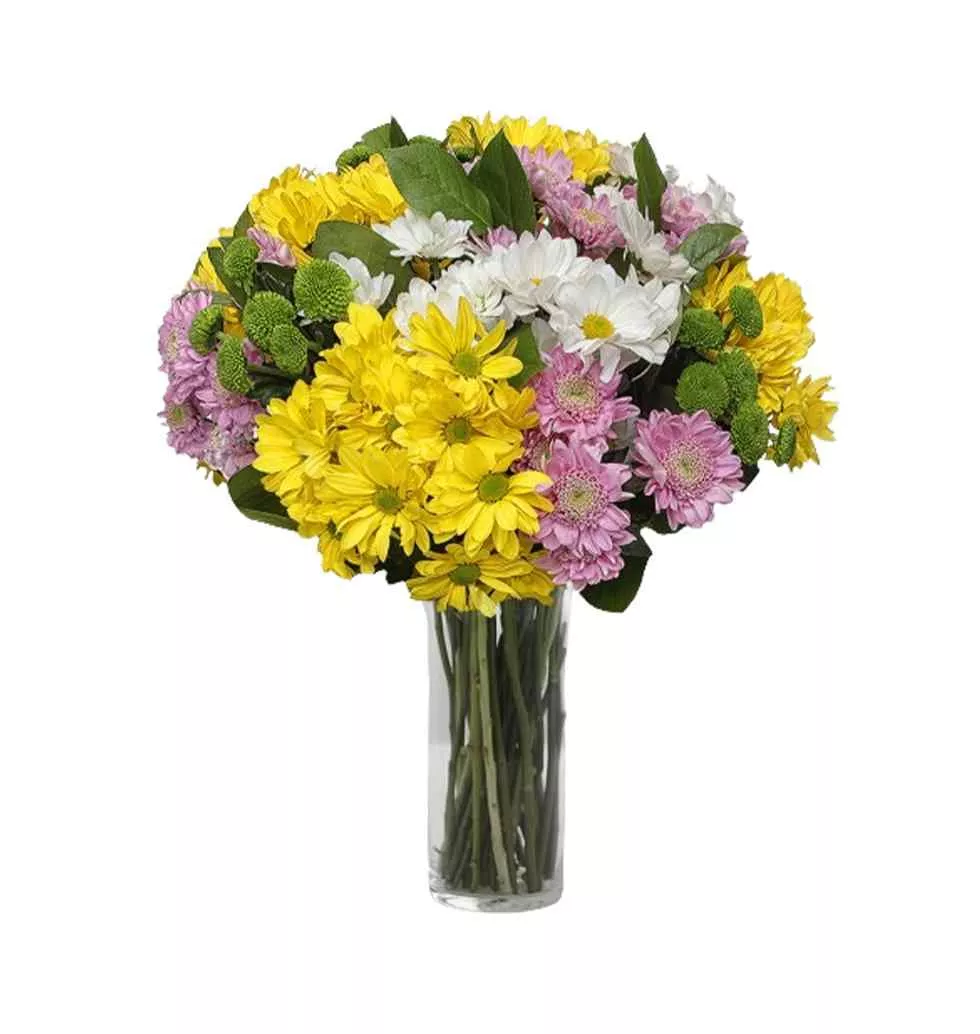 Chrysanthemum Kaleidoscope: Vibrant Bouquet Delight