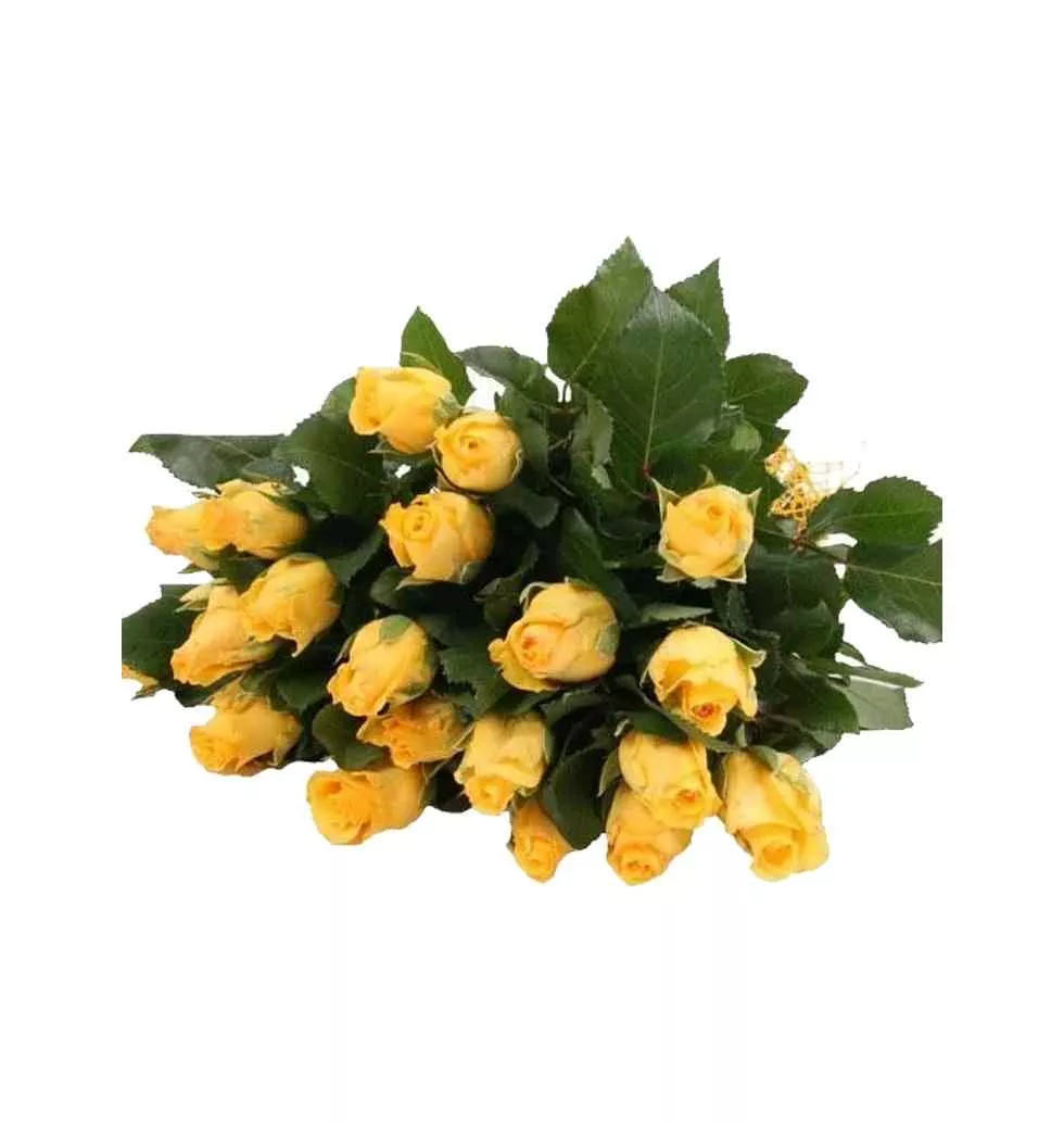 Sunny Serenade: Twelve Yellow Rose Bouquet