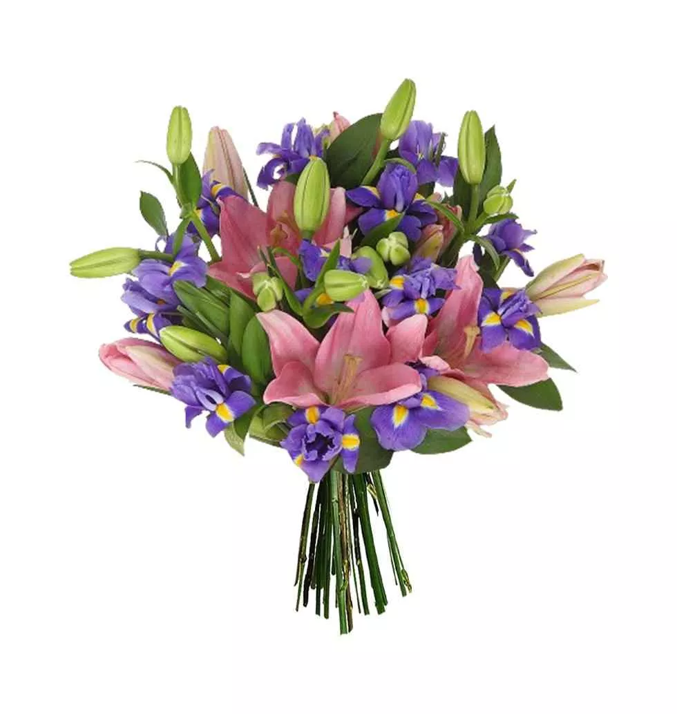 Floral Harmony: Lilies & Iris