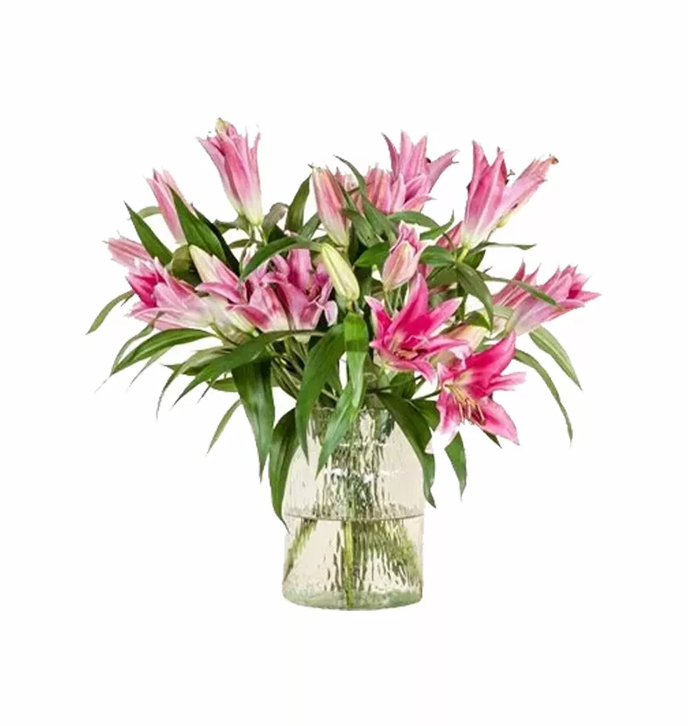 Sophisticated Pink Lily Centerpiece