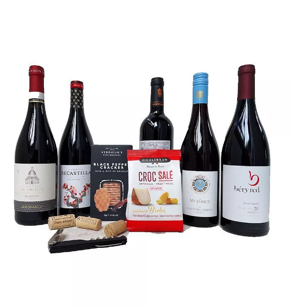 A Taste of Tradition: International Wine & Snack Bundle