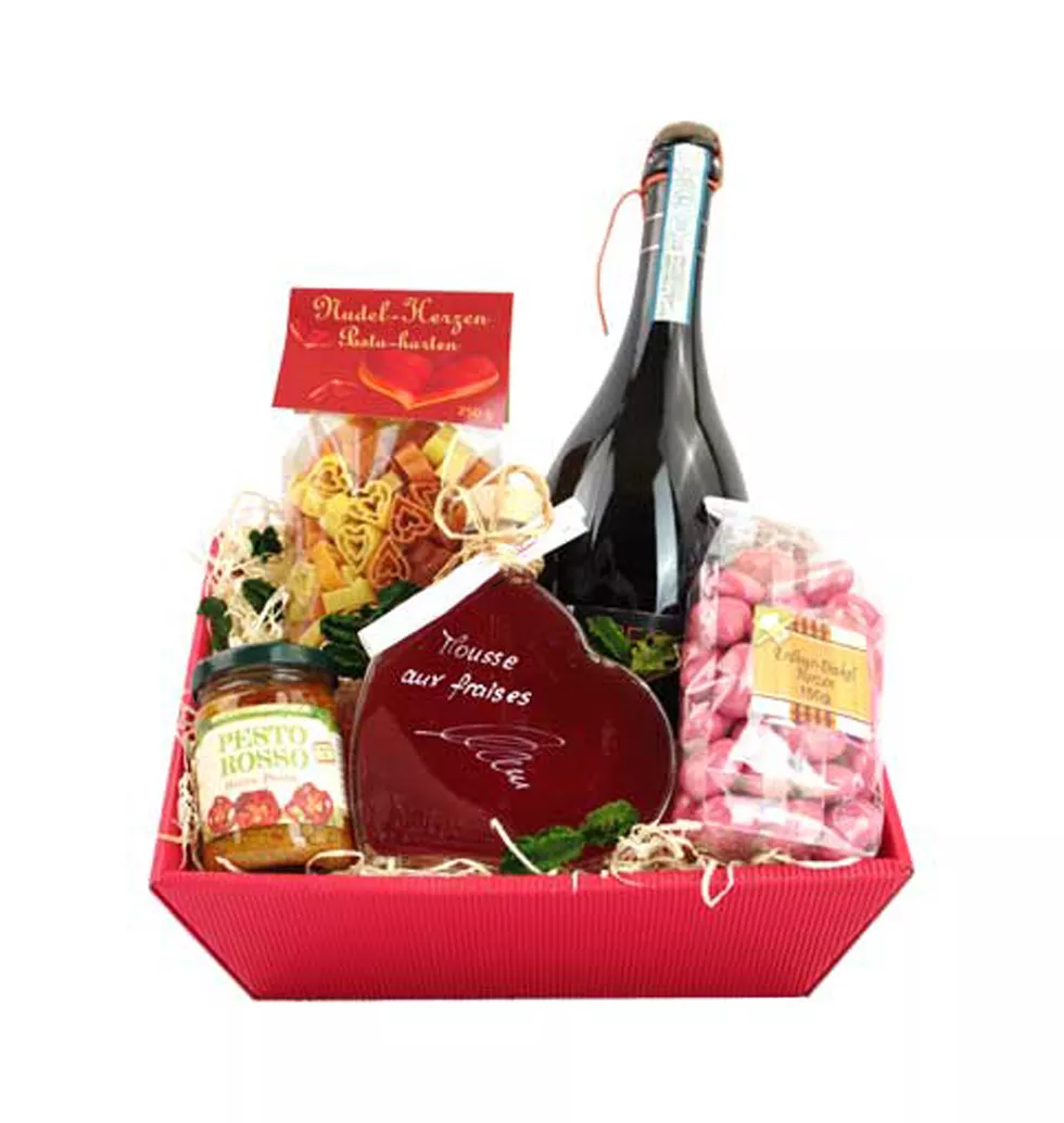 Charming Prosecco N Gourmet Treats Basket