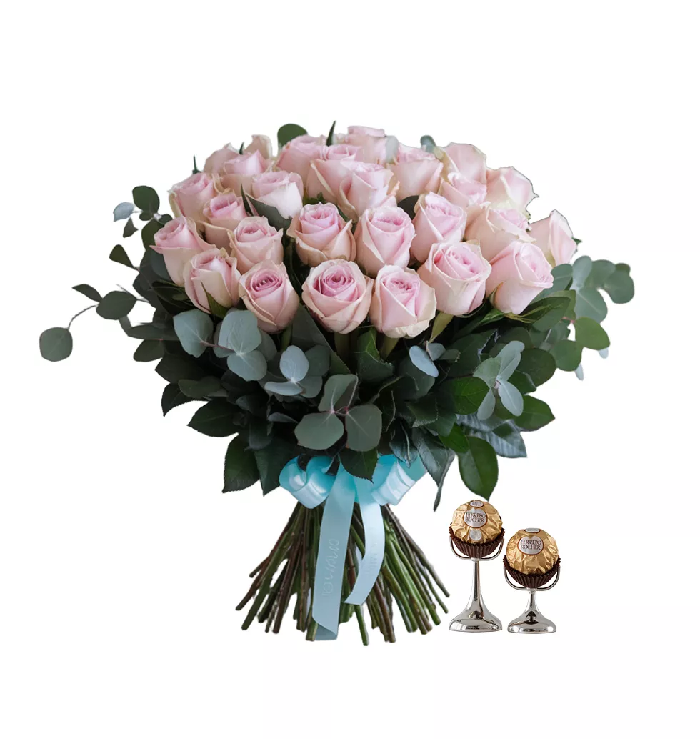 Elegant Pink Blooms with Ferrero Rocher