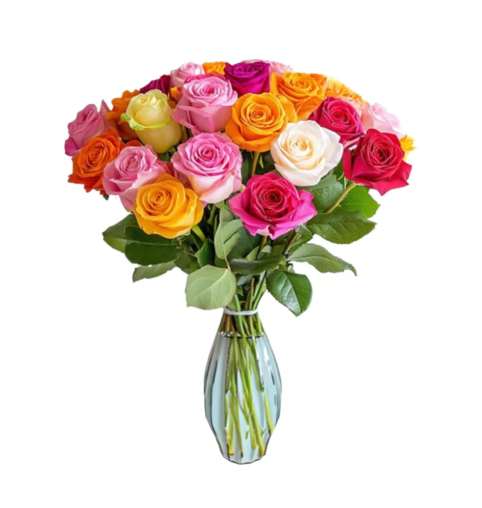 Bright and Cheerful 20-Rose Bouquet