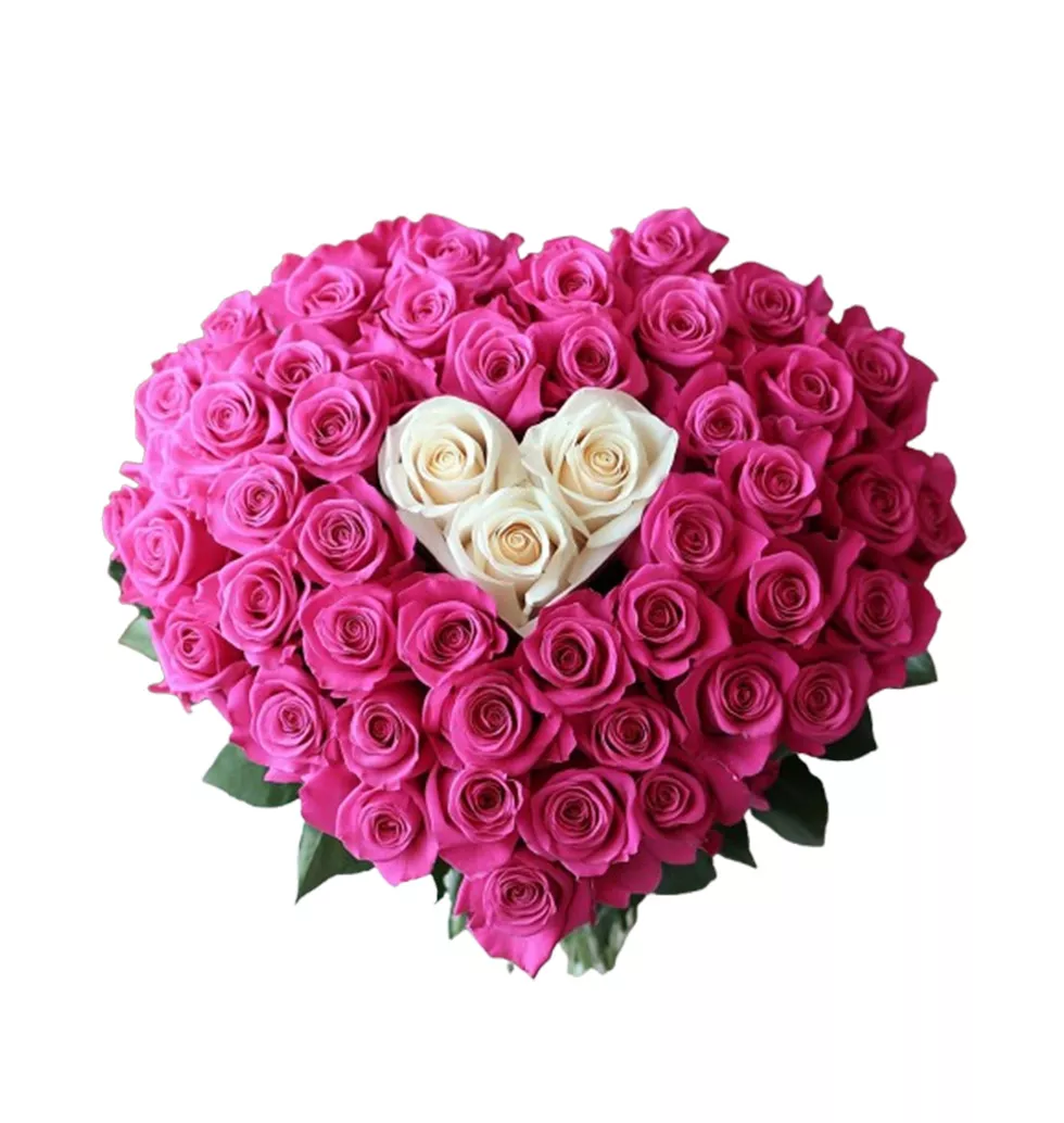 Pink & White Roses Bouquet