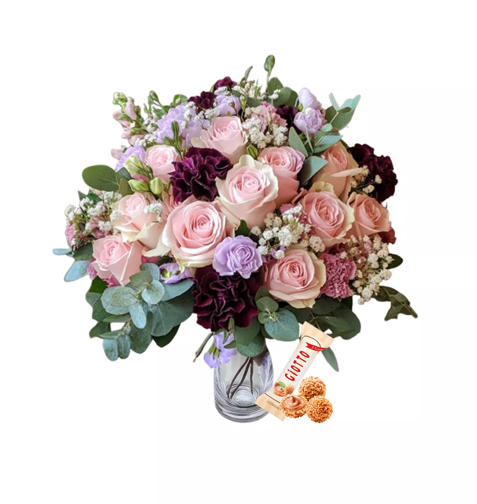 Lovely Floral Gift with Ferrero Giotto