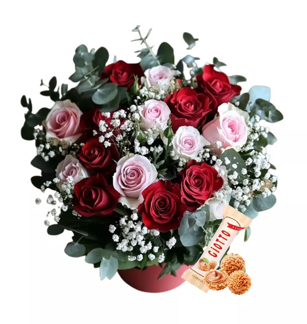 Beautiful Flower Bouquet with Ferrero Giotto